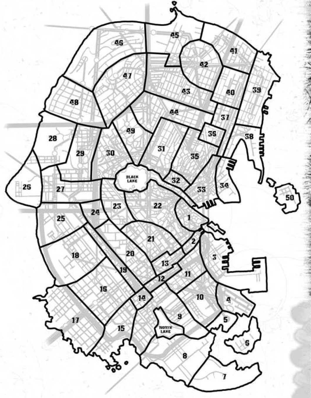 border="0" width="1059" height="1352" alt="A map of Newcastle Washington by district."